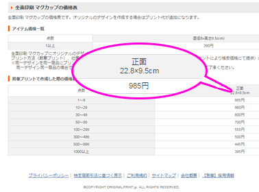 各商品のプリントサイズは商品ページ一番下の価格表またはデザインツールでご確認いただけます 各商品のプリントサイズは商品ページ一番下の価格表またはデザインツールでご確認いただけます
